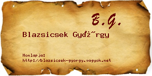 Blazsicsek György névjegykártya