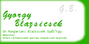 gyorgy blazsicsek business card